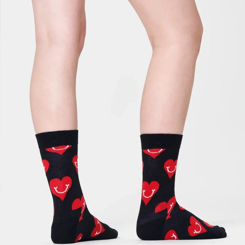 ❤️ Happy Socks Smiling Dog Crew Socks Size M NWT